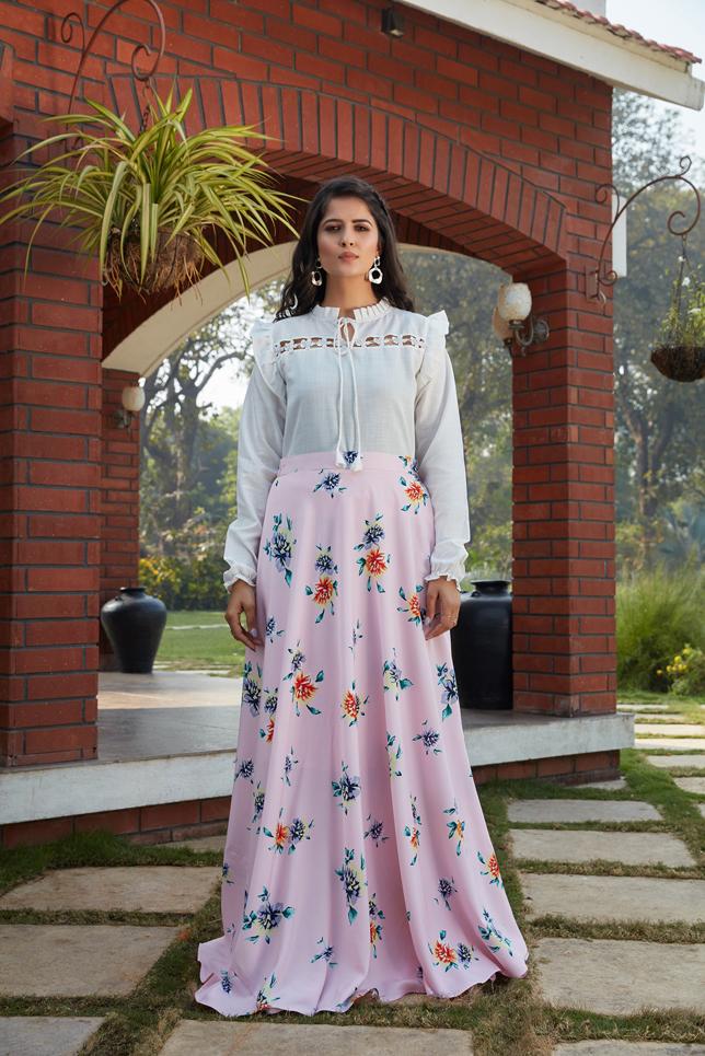 Buy Shree VITTHAL Women's 100% Pure Cotton Skirt//Women Stylish Skirt//Full  Length Printed Multicolour New Fancy Long Ethnic Skirt at Amazon.in